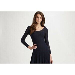 Rebecca Taylor Small Sweater Dress Ribbed Sweetheart La Vie Dia Long Sleeve Midi